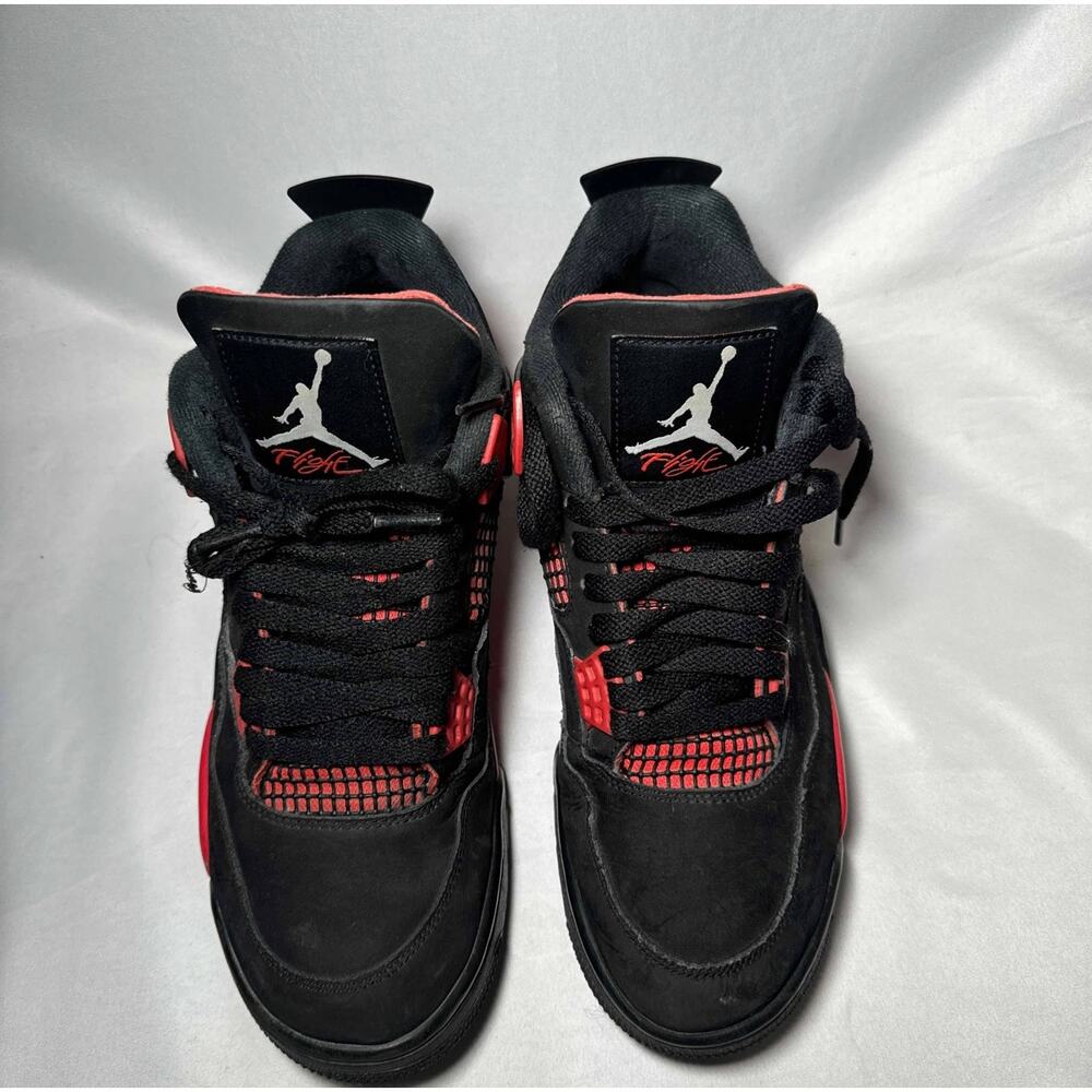 Size 9.5 - Nike Air Jordan 4 Retro Red Thunder Men's Shoes - Picture 4 of 9